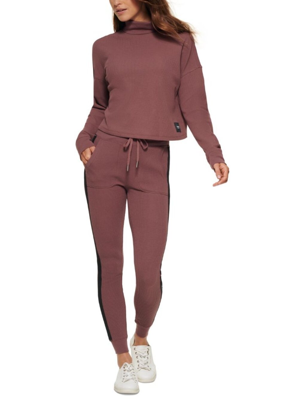 Calvin Klein Womens Performance Logo-Tape Thermal High-Waisted Leggings
